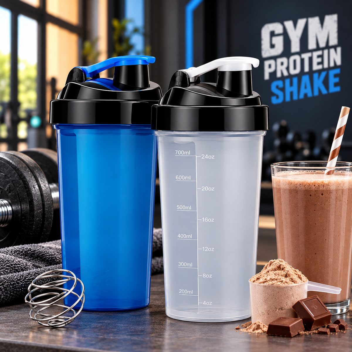 GYM PRO Protein Shaker Bottle 750ml | Milk Shake Mixer Bottle with Flip Lid