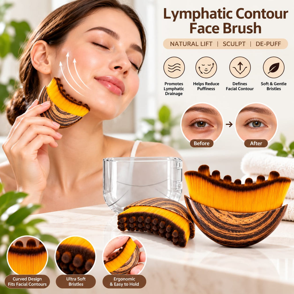 Lymphatic Contour Face Brush with Soft Bristles & Storage Case