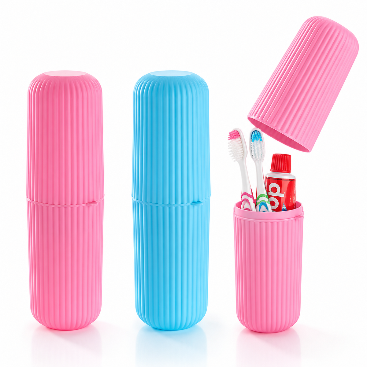 Capsule Toothbrush Case Extra Long | Ribbed Travel Toothbrush Holder | Waterproof & Dustproof Toothbrush Storage Case