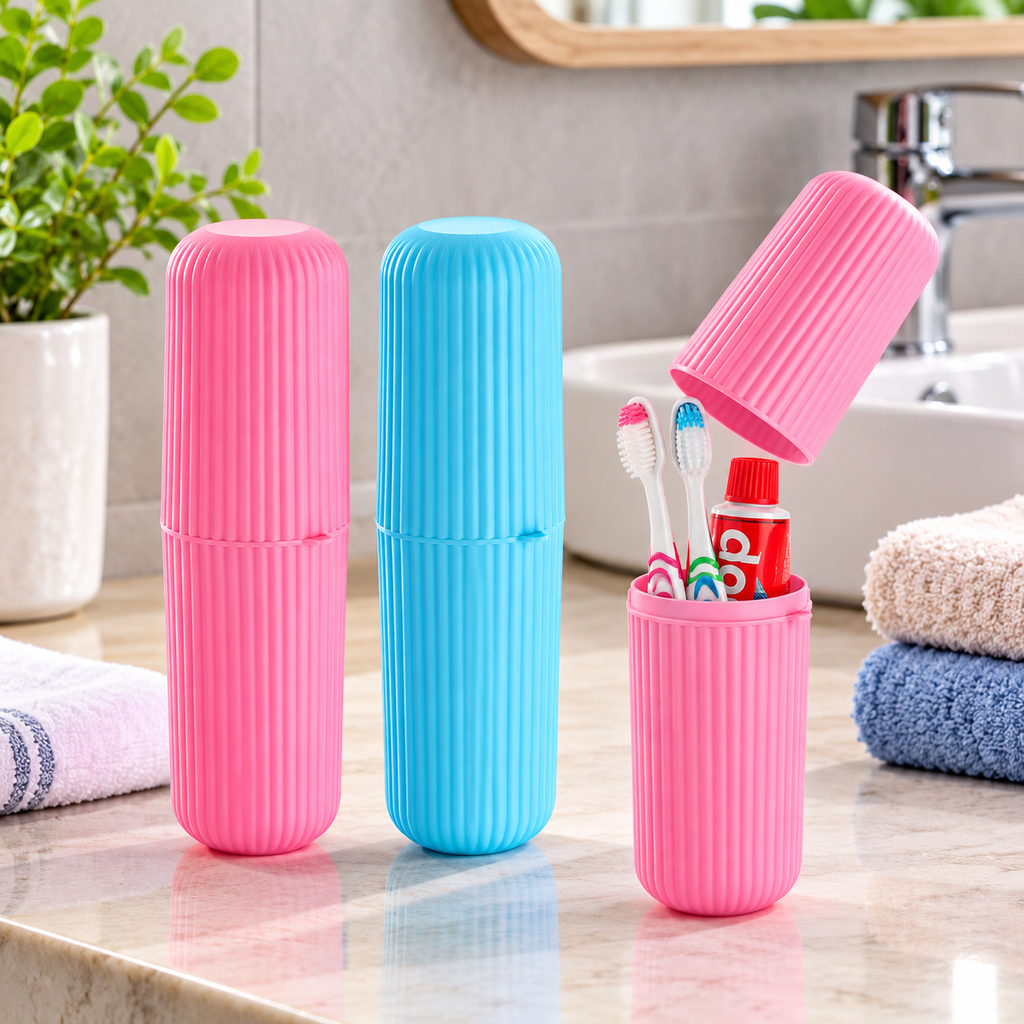 Capsule Toothbrush Case Extra Long | Ribbed Travel Toothbrush Holder | Waterproof & Dustproof Toothbrush Storage Case